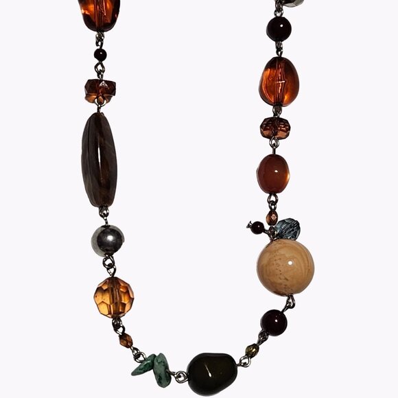 Artisan Boho Multi Gem Beaded Statement Necklace Fashion Jewelry Women - Picture 1 of 7